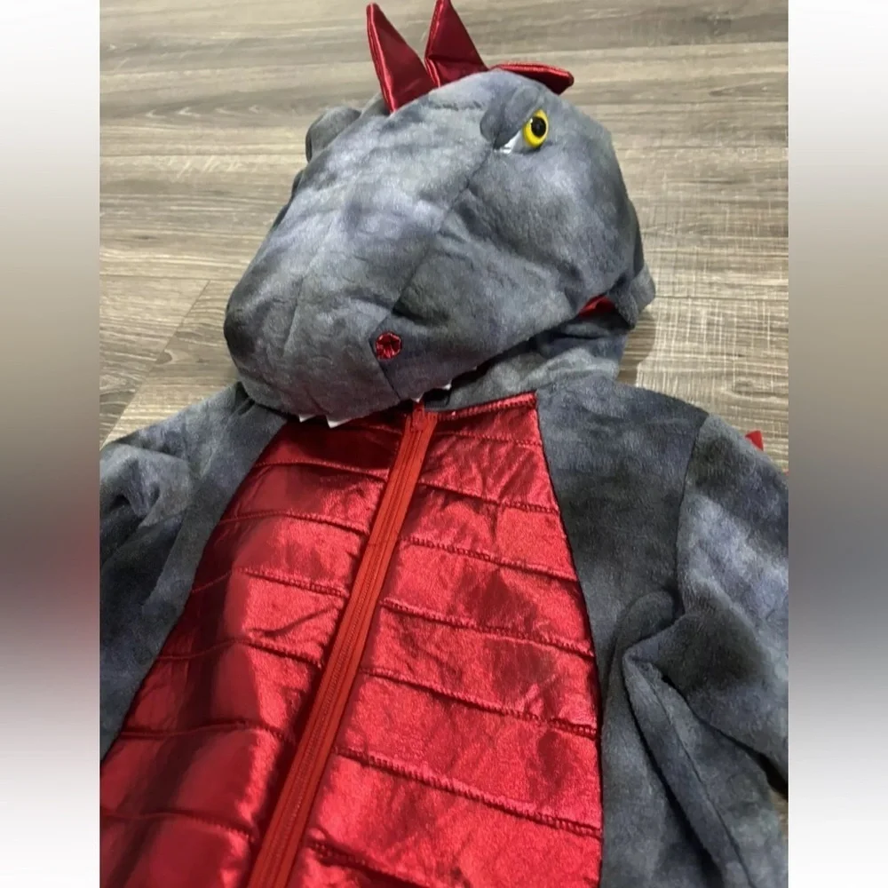 🎃Ministry of Rascals Toddler‎ Dragon Costume Age 3T Costume (grey & Red)​​​